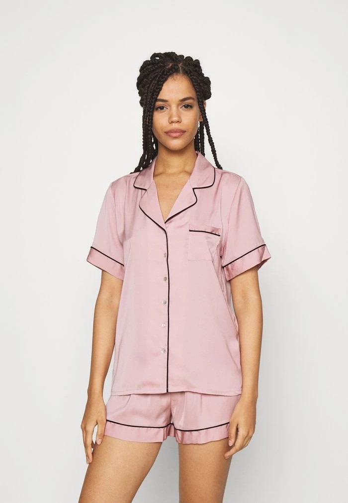 Vêtement De Nuit ANNA FIELD Anna Field Amanda Short Sleeve Pj Set Rose Femme | DHH-5165177